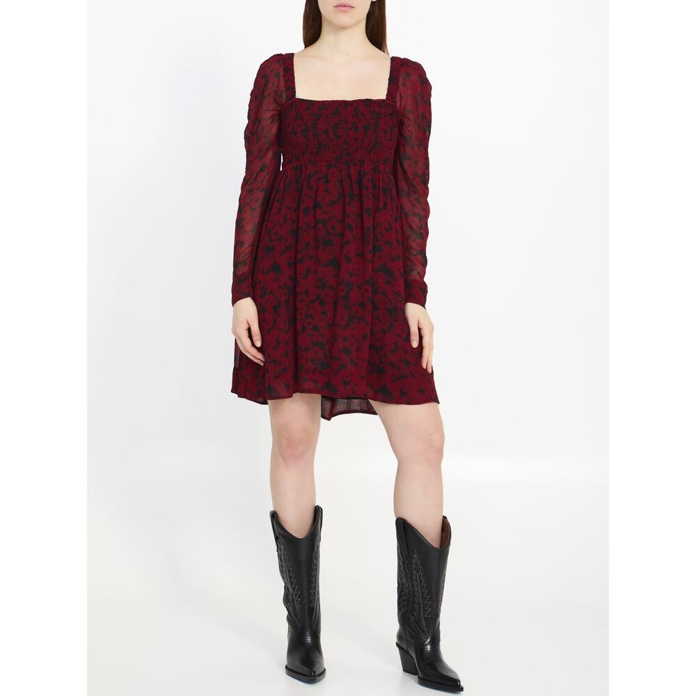 Ganni Red and Black Mini Dress